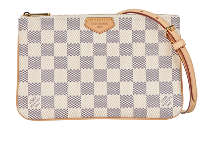 Double Zip Pochette, &pound;795, Handbags, White, Canvas, Front view